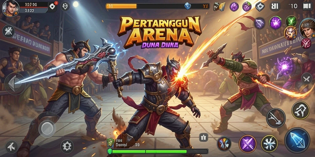 Screenshot utama gameplay 8II menunjukkan pertarungan yang seru dan intens.