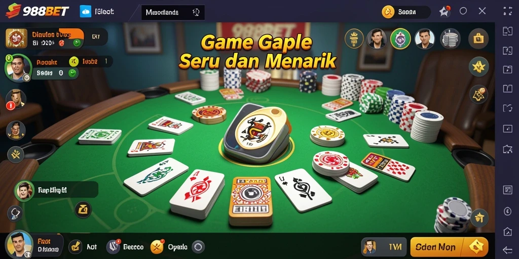 Screenshot permainan Gaple yang seru dan menyenangkan di 988BET.