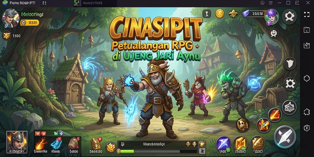 Screenshot gameplay CINASIPIT menampilkan aksi pertarungan seru di dunia RPG.