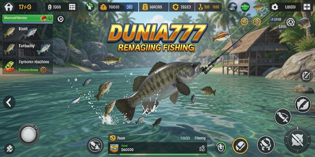 Gameplay DUNIA777 yang menampilkan aksi memancing yang mendebarkan.