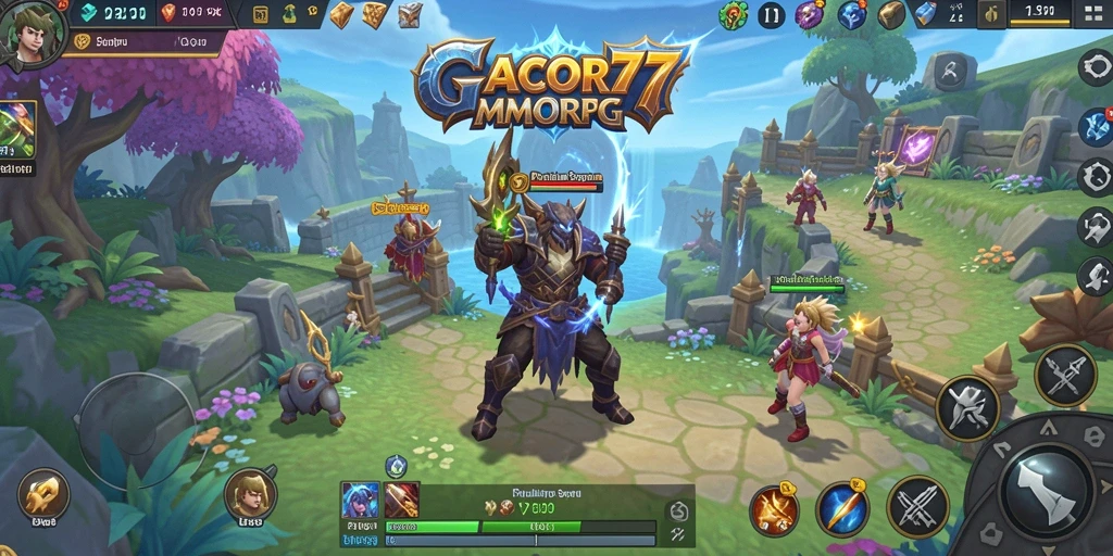 Screenshot dari gameplay GACOR77 yang menampilkan aksi seru dalam dunia MMORPG.