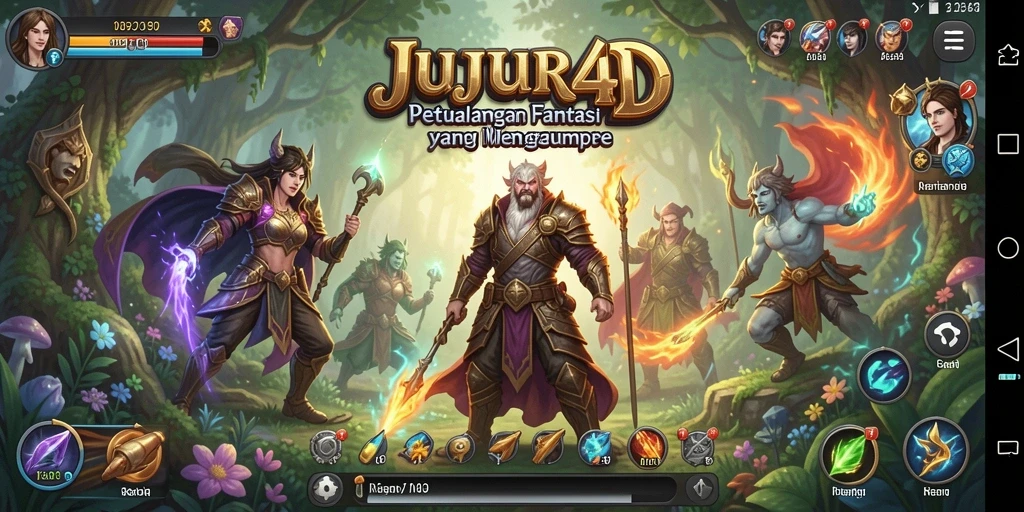 Screenshot utama JUJUR4D yang menunjukkan aksi petualangan RPG yang seru.