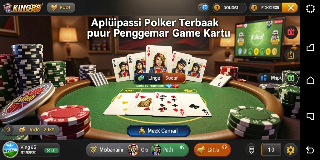 Screeshot utama KING88 menunjukkan gameplay Poker yang mendebarkan.