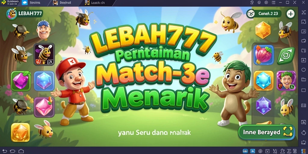 Tampilan gameplay LEBAH777 dengan kombinasi permata yang menarik.