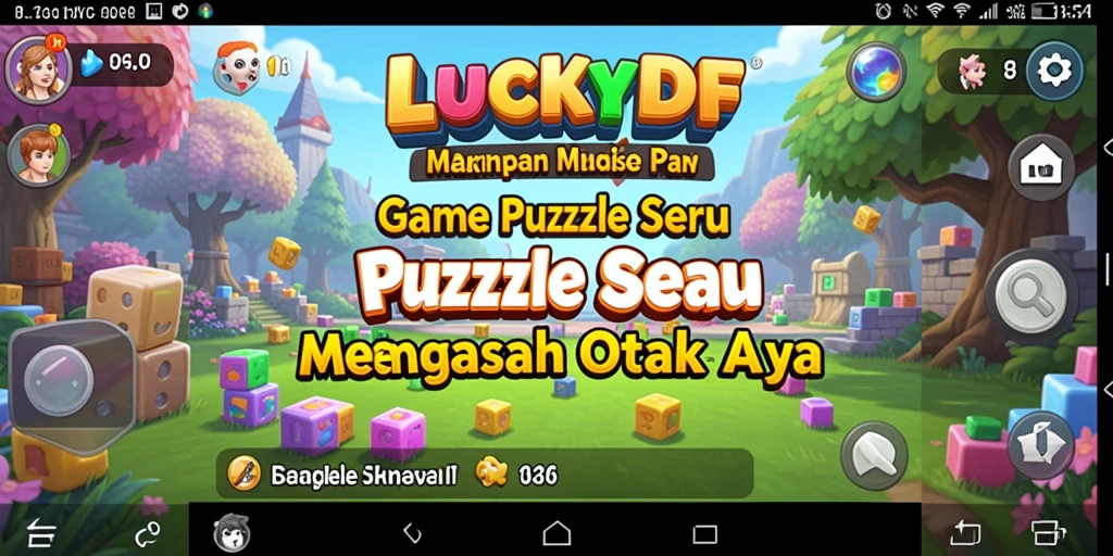 Tampilan gameplay LUCKYDF dengan tantangan puzzle yang menarik.