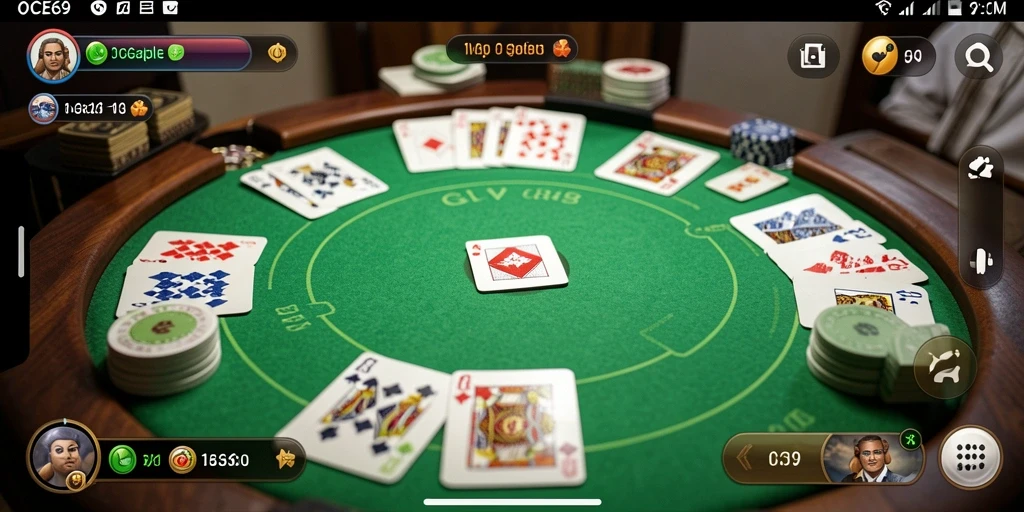 Tampilan gameplay OCE69 dengan suasana Gaple yang seru.
