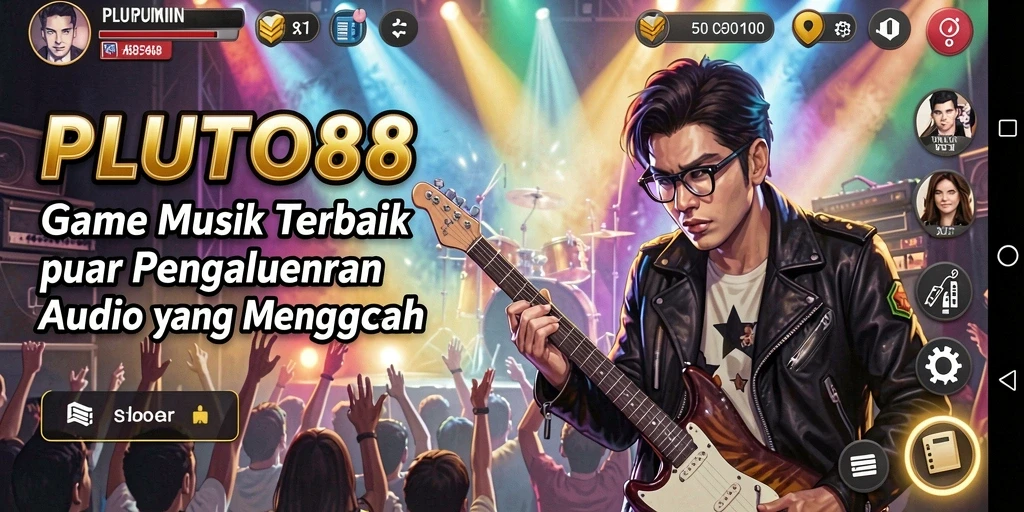 Screenshot gameplay PLUTO88 menunjukkan momen bermain musik yang menyenangkan.