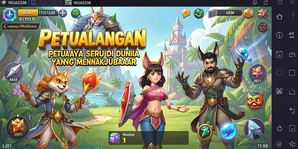 Screenshot utama menunjukkan gameplay menegangkan di VEGAS338.
