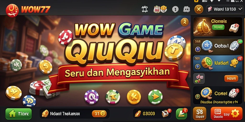 Screenshot gameplay WOW77 menampilkan aksi seru bermain QiuQiu.