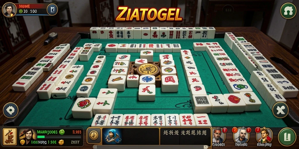 Tampilan gameplay ZIATOGEL yang menampilkan aksi Mahjong yang menarik.